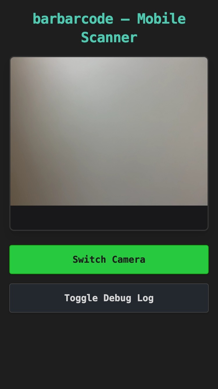 Mobile scanning QR code